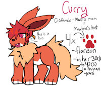 Curry ref [old] by jackrabblt - female, reference sheet, pokemon, safe, solo, flareon, sfw, ibispaintx