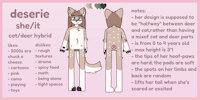 sfw deserie ref sheet by kittydeer - cat, female, hybrid, anthro, deer, young, toddler, reference, female/solo, deercat