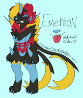 Emerson ref by jackrabblt - reference sheet, anthro, solo, mega, zeraora, mega zeraora, megazeraora