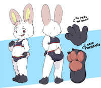Hoya by Hoya82 - bunny, male, rabbit, solo, swimsuit, pawpad, pawpads, character reference