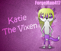 Katie The Vixen (Standard Pose) by ForgeMan417 - fox, female, vixen, oc, solo, looking down, blond hair, solo/female, original-character, solo f, vixengirl, oc-art