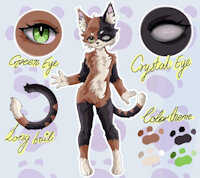 Cat commission by emilyxfurr - cat, female, anthro, furry, catgirl, sfw, referencesheet
