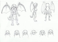 Noctie by DrakeDrakkon - female, demon, tail, character sheet, gargoyle, wings, horns, scalie, demoness, charactersheet, character design, characterdesign