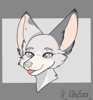 Bloodsucker's OC by VibeFoxx - fox, female, commission, canine, fur, oc, canid, reference, simple background, base, grey fur, grey hair, grey eyes, ych, multicolored fur, multicolored body