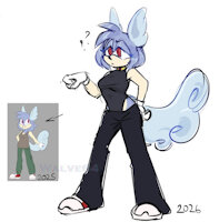 Old vs New Design (2025 &rarr; 2026) of my OC by Walve64 - female, oc, mobian, redesign, sonic fan character, character design, sonic oc