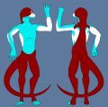 Ian Komodo  by SiraLoba - red, dragon, straight, male, blue, white, lizard, dom, cyan, reptile, digitalart, monitor, komodo, general furry art - tame