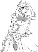 The godHand by joykill - sword, feline, female, snow leopard, armor, warrior, angel, joykill, furlong, godhand