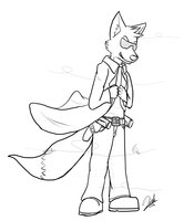 Nideck Shadowrain by kiamoonfang - fox, male, trenchcoat, guns, sunglasses, shades