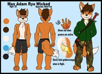 Max Wicked Reference [Gift Art] by Maxthewicked100 - male, reference sheet, red fox