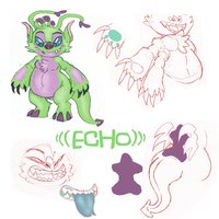 Stitch: Kate or "Echo" -Exp. Form- by DarthKriddles - experiment, female, bat, alien, four arms, lilo and stitch, blue tongue, female/solo, lilo & stitch, green fur, alien experiment, genetic experiment, darthkriddles, darth kriddles