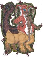 Taty (Taur) by DarthKriddles - female, taur, centaur, manticore, female/solo, red river hog, darthkriddles, darth kriddles, taty, mizztaty