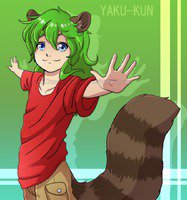 Pose! by LibidinousWonder - hybrid, kid, monochrome, human, kami, tanuki, agent, kemonomimi, digitalart, yakunitatanai, yaku kun