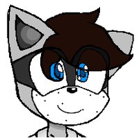 Raccoon Sonic OC by jolliejosh - cute, raccoon, male, teen, clothed, jeans, freckles, 16, teenager, spots, clean, paint, shirt, sonic, oc, spotty, standing, blue eyes, brown hair, quick, fc, pixel art, sonic fan character, smart, grey fur, clean art