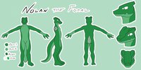 (Reference) Nolan the Foral by String - male, reference sheet, tail, lizard, reptile, horns, ref, ref sheet, reference, long tail, green eyes, scales, scalie, nolan, headshots, turnaround, green skin, foral, sorta horns
