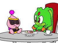 New Challenger, Honako and Berserk (Peni Tails) by BananaPantsParade - female, rabbit, chao, tea party, peni tails