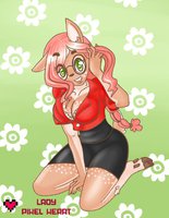 Pastel by LadyPixelHeart - female, pink, deer, hair