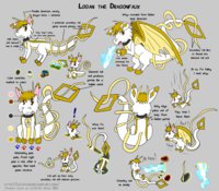 Logan Reference by FabledFeeling - dragon, fox, male, reference sheet, feral, fursona, reference, dragonfaux