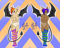 Batty Hybrid Adopts :3  [OPEN] by BlackthornTiger - breasts, female, hybrid, bat, mouse, tails, fluffy, sale, wings, thigh highs, hips, adoptable, adopt, adoptables, adopts, flat price, $4