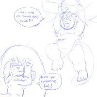 Gah, it just won't work.... by Bluepaw - male, fighting, emotions
