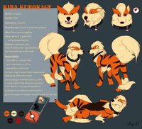 Arcanine Kiba Character reference by KibaKurokage - male, pokemon, character sheet, arcanine, mind control, shock collar, kiba kurokage
