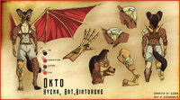 Okto's Character Sheet by VJCoon - experiment, male, bat, reference sheet, steam, hyena, steampunk, character, punk, ref, robotic, binturong, reference, yena, robotics, otto, mechanized, roboticized, character design, hyrbid, character reference sheet, animatronic, augmentations, okto, smoe