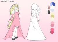 Character Sheet - Aurora - Formal by Kurapika - female, gloves, dress, horse, character sheet, pink, pony, gown