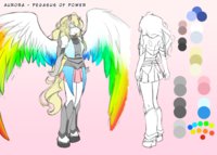 Character Sheet - Aurora - Shera Pegasus of Power by Kurapika - female, horse, character sheet, pony, armor, wings, pegasus