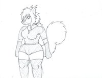 Korie by Rumble - female, squirrel, ink, character sheet, heavy, side, pencil, pen, japanese, curvy, drawn, hokkaido, (sciurus, vulgaris, orientis), "hokkaido")