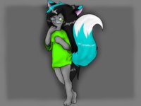 Roxy~ by DemonicDisaster - fox, female, glasses, colorful, paws, blue, silly, kind, quiet, lonely, smart, pervy