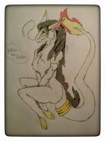 Yukie anthro by yangsama - female, long hair, jewelry, anthro, markings, dragoness, long tail, earrings, long ears, eastern dragon, furred