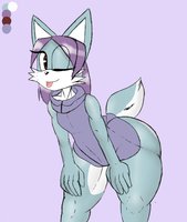 Ciel the fox by Dexion - fox, cub, female, short, young, vulpine, short hair, bent over, big butt, sonic oc