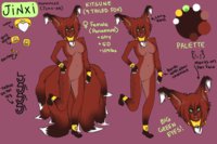 Jinxi Fursona ( Kitsune ) - 9 Tailed Fox by Jiinxi - fox, kitsune, female, canine
