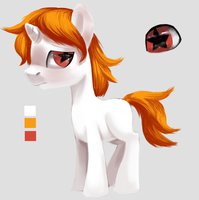 Roxas Fire Blitz by Moonseeker - male, blushing, foal, pony, unicorn, mlp, colt, roxas fire blitz