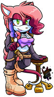 Maradeth Voe Cartouche by Amuzoreh - cat, feline, female, pirate, fancharacter, pirate kitty, mobian, f, burmese cat, maradeth