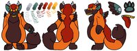 Fursona by KiddFox - dragon, fox, sheet, ref, fursona, drox