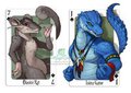 Blackie Rat and Inkra Gator Playing Card Badges