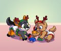 Play time for the little Reindeer (gift art)