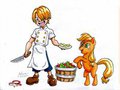 My Little One Piece - Kid Sanji and Filly Applejack   by IrieMangaStudios74