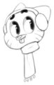 Floating Gumball head in a scarf by UIRUSU