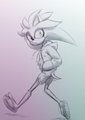 hedgehog teen floats to the beach on an overcast afternoon