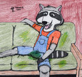 Big Stinky Couch (Pee-only version) by Rockcoons by FoxWolfie