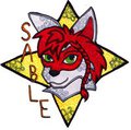 Stained Glass Style Badge: Sable