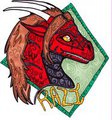 Stained Glass Style Badge: Razi