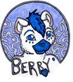 Stained Glass Style Badge: Berry