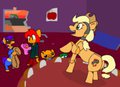 Scavenging at Apple apples.