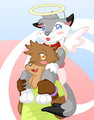 Alorn and Loupy angel ride by Loupy