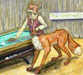 Thallon Rosefur playing pool