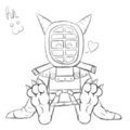Kotemon Paw Tease Sketch by Rhodenspire