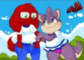 Arineu and Kantra strolling in the park