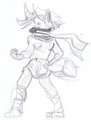 masked padded fighter sketch by Friar